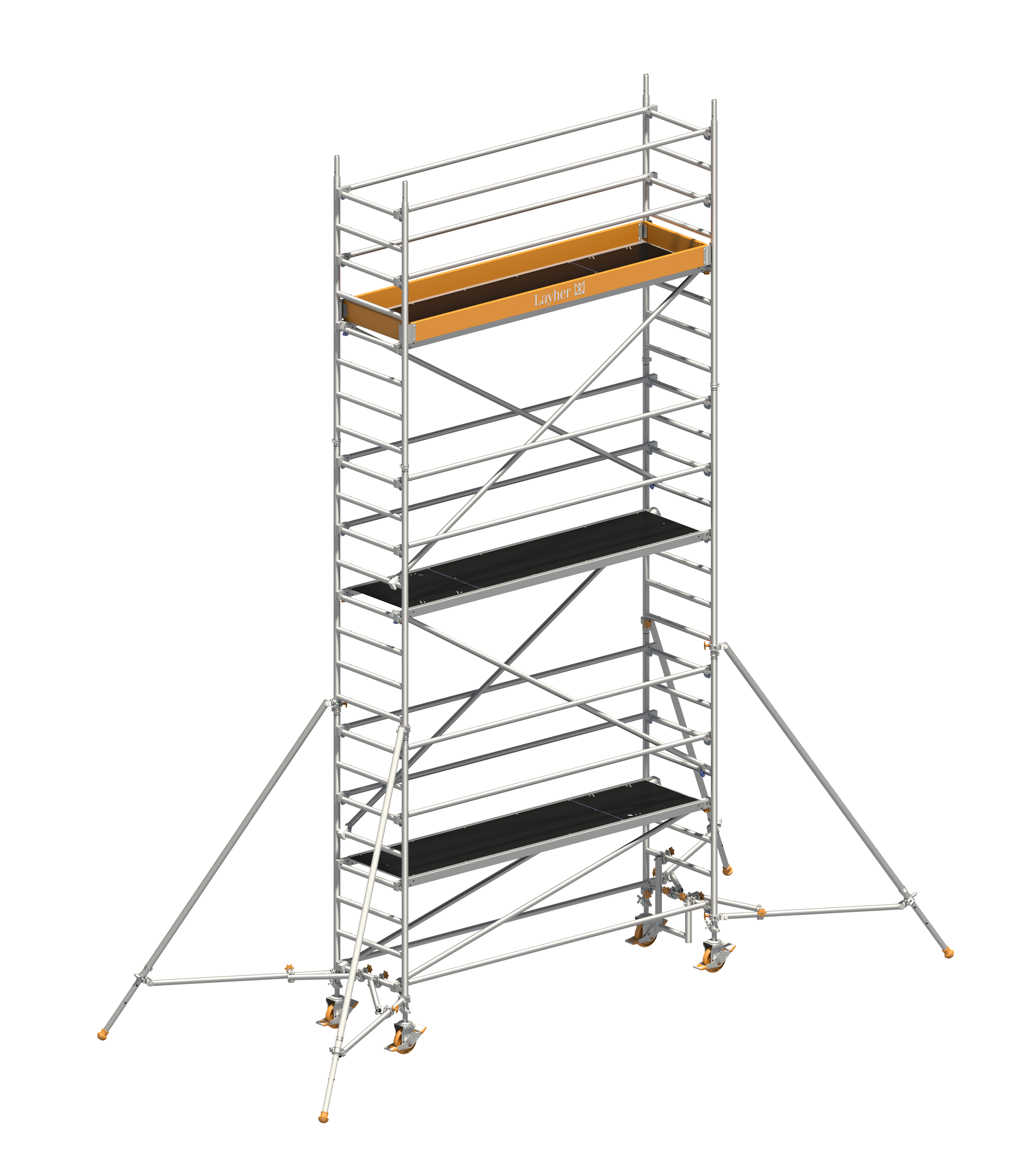 Uni Standard P2 mit Gerüststützen ausziehbar, AH 7,20 m Uni Standard P2, mit Gerüststützen, ausziehbar, Arbeitshöhe 6,20 m