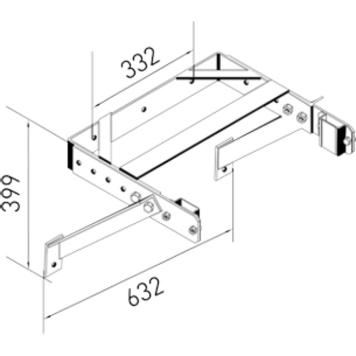 Wandhalter in U-Bügelform verstellbar (Wandabstand 400 - 600 mm), Edelstahl