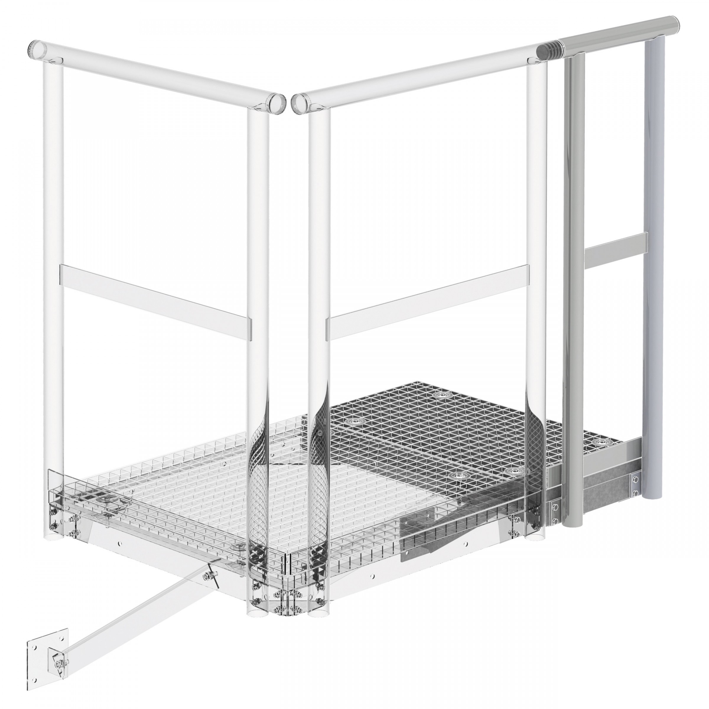 Erweiterungspodest, Breite 400 x Tiefe 800 mm