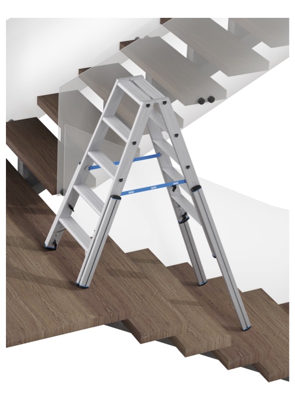 STABILO Teleskop-Stufen-DoppelLeiter, 2x5 Stufen STABILO Teleskop-Stufen-DoppelLeiter, 2x5 Stufen