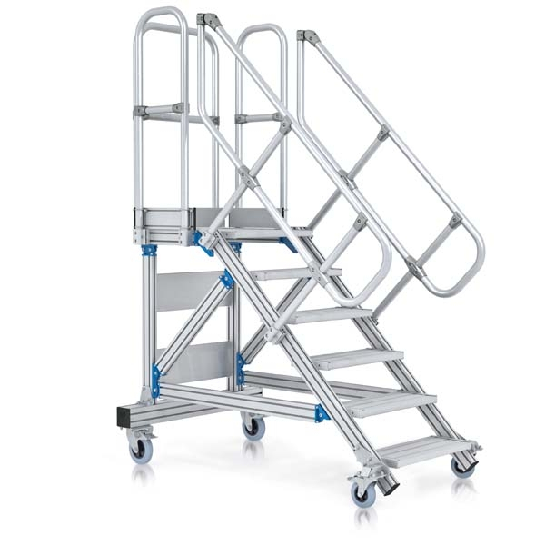 Plattformtreppe, fahrbar, 45°, 600mm, 5 Stufen