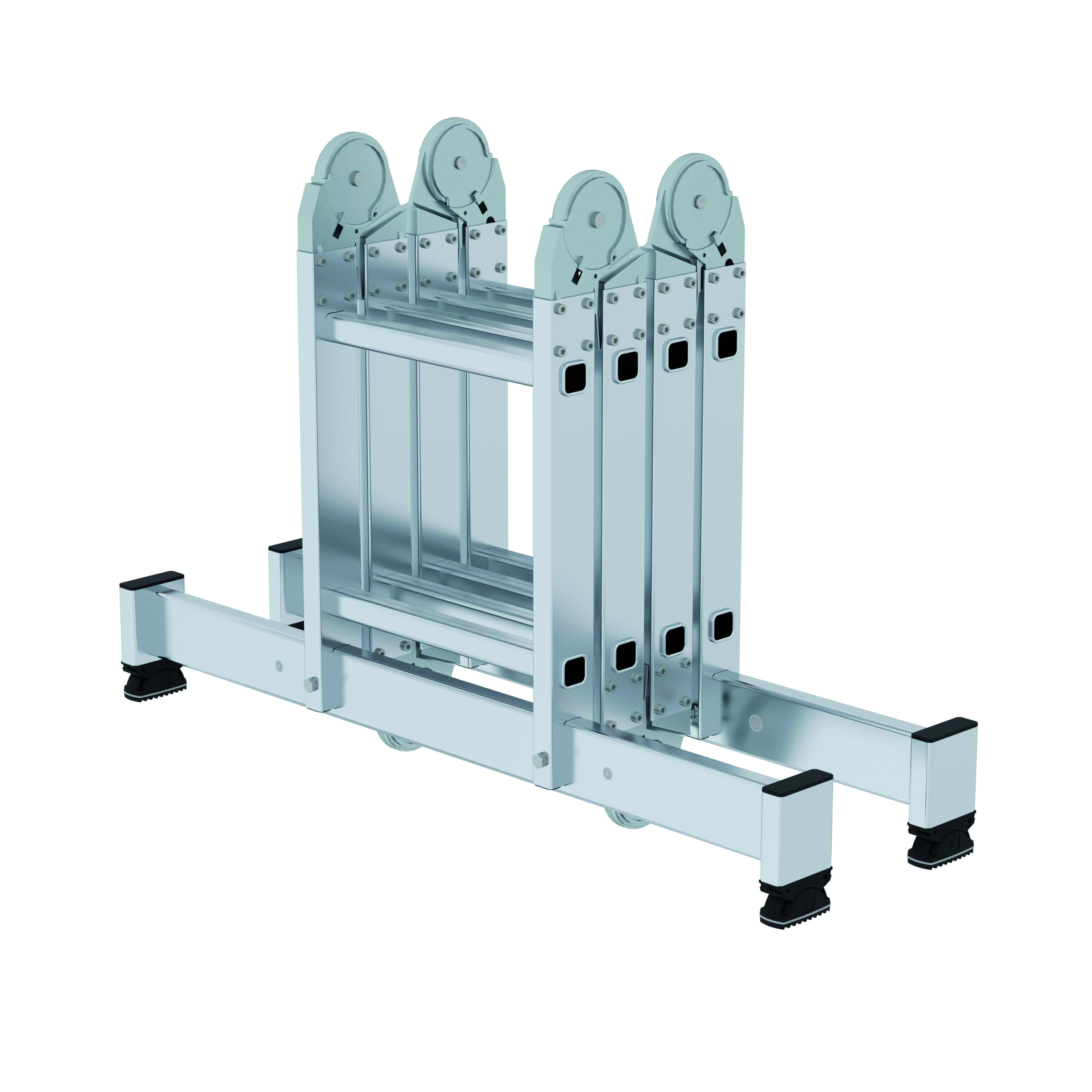 Vielzweckleiter 4-teilig mit nivello®-Traverse Vielzweckleiter 4-teilig mit nivello®-Traverse - 2x2+2x3 Sprossen