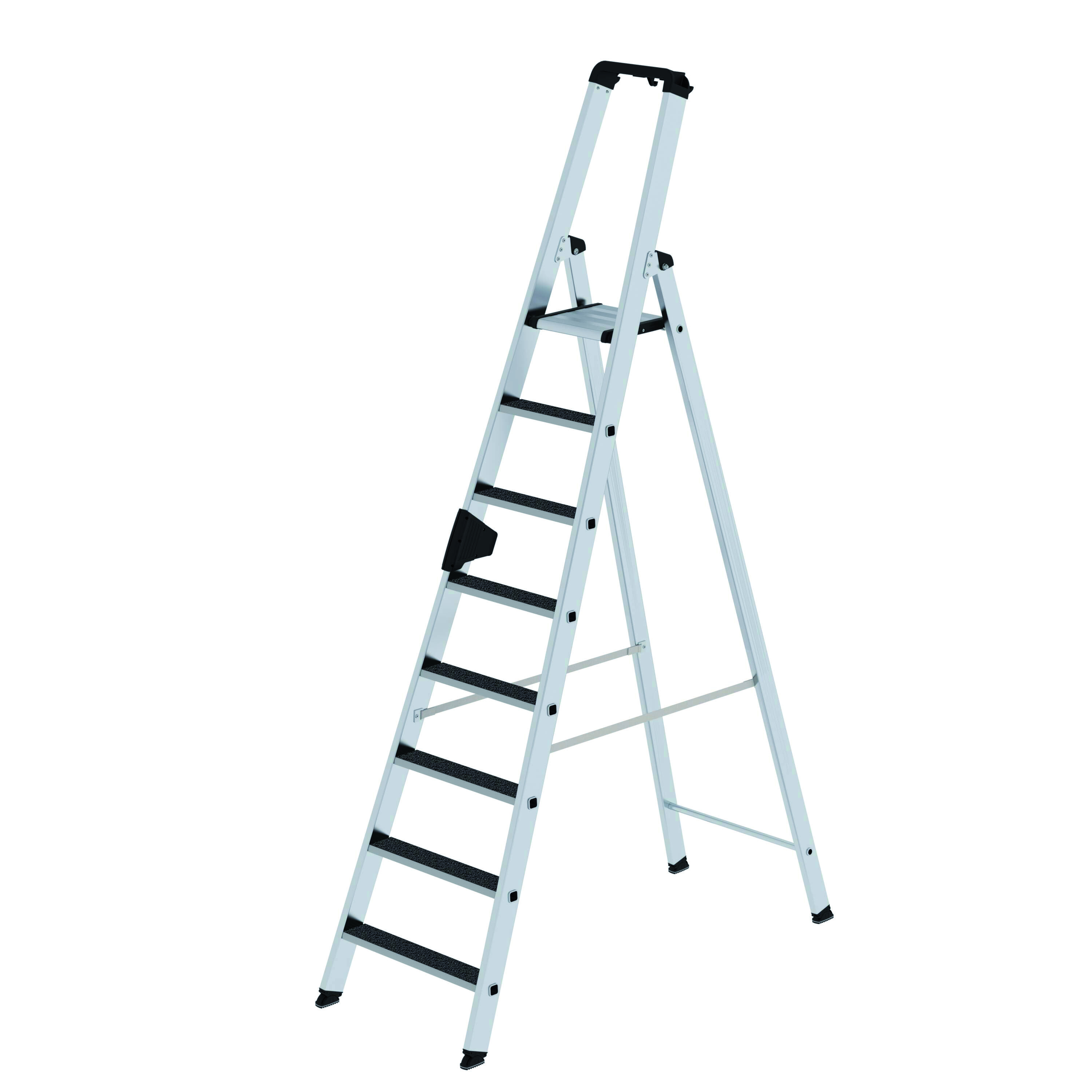 Stufen-Stehleiter, einseitig begehbar, mit clip-step R13 , 8 Stufen Stufen-Stehleiter, einseitig begehbar, mit clip-step R13, 12 Stufen