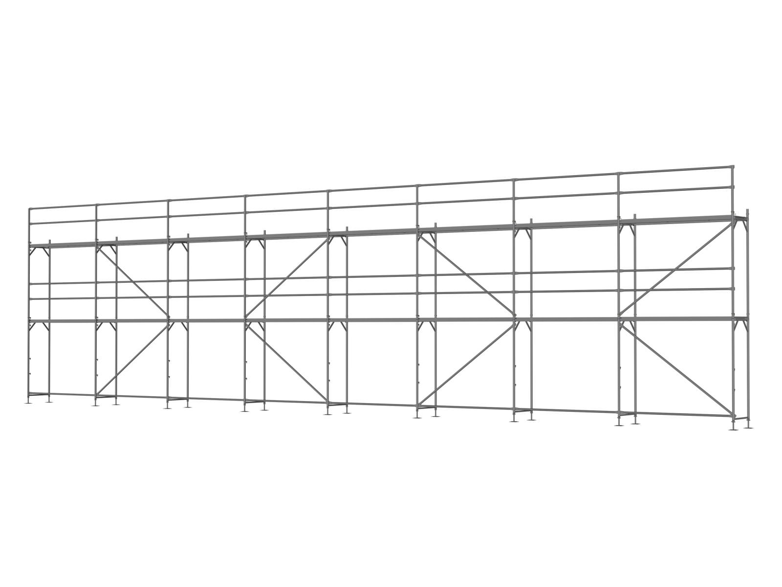 Ernst Stahl Traufseitengerüst 120 m², Feldlänge 2,5 m - Basis-Gerüst FS250-020-06E18 Stahl Traufseitengerüst 120 qm - 2,5 m Felder - 20 m lang - 6 m Arbeitshöhe - Basis-Gerüst