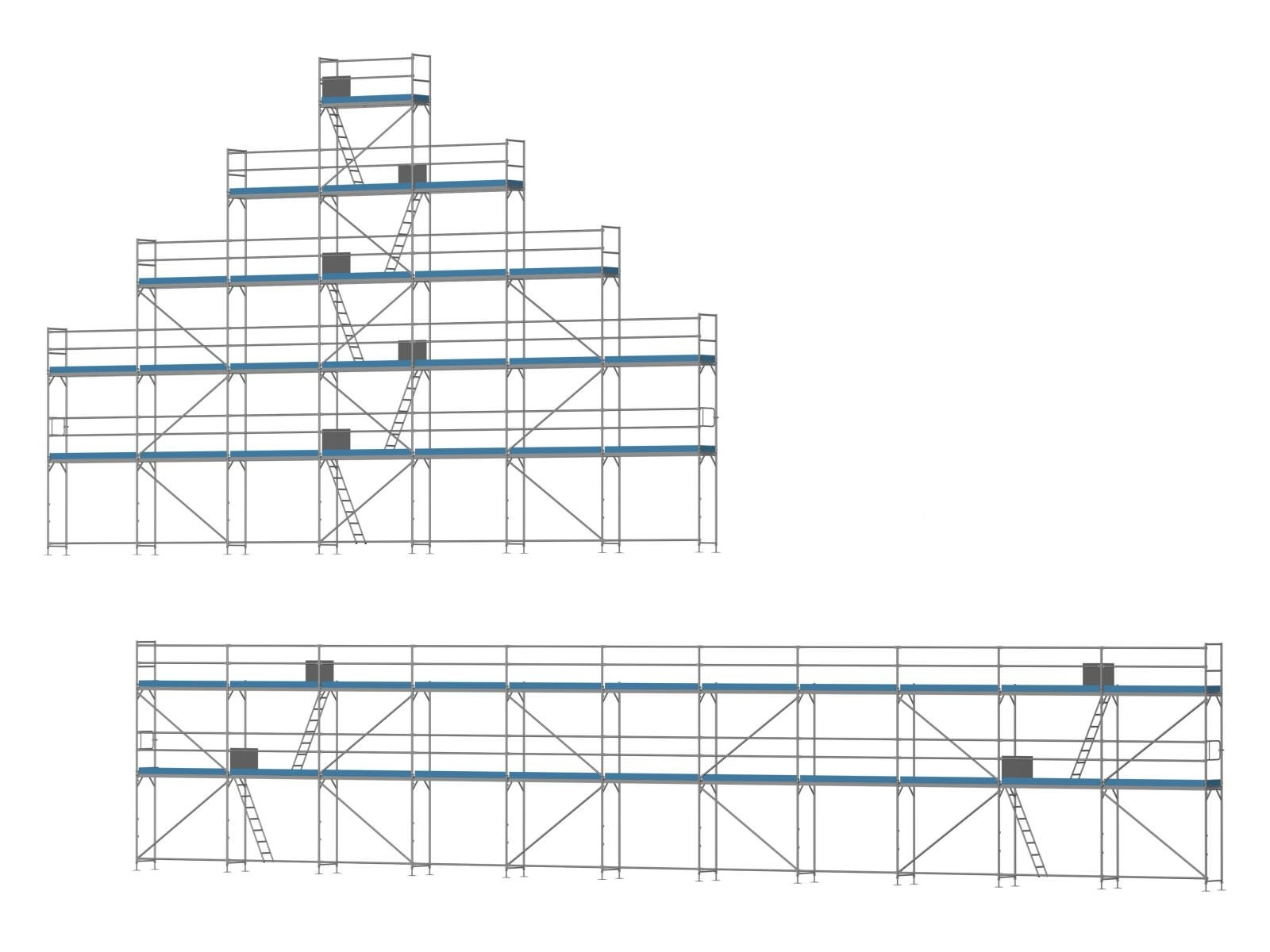 Giebelgerüst maxiXL PLUS Komplett - 2,5 m Felder