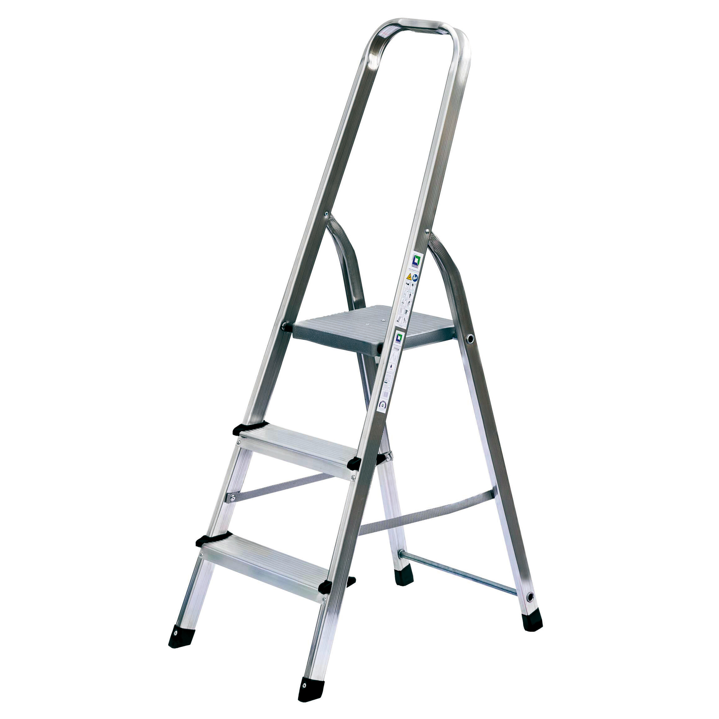 Haushaltsstehleiter, einseitig begehbar, 3 Stufen Haushaltsstehleiter, einseitig begehbar, 3 Stufen