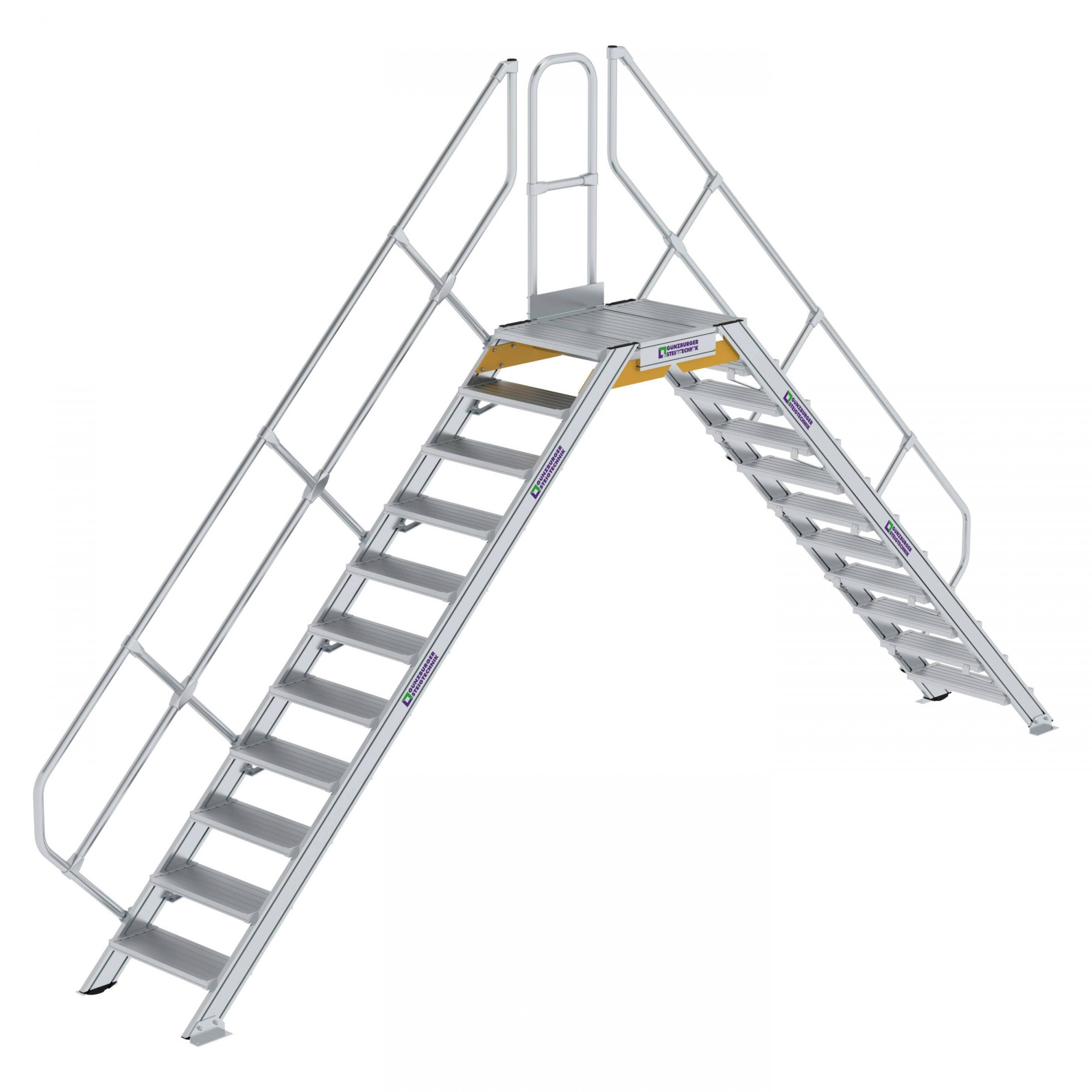 Aluminium-Überstieg 45°, Stufenbreite 600 mm, 9 Stufen Aluminium-Überstieg 45°, Stufenbreite 600 mm, 9 Stufen