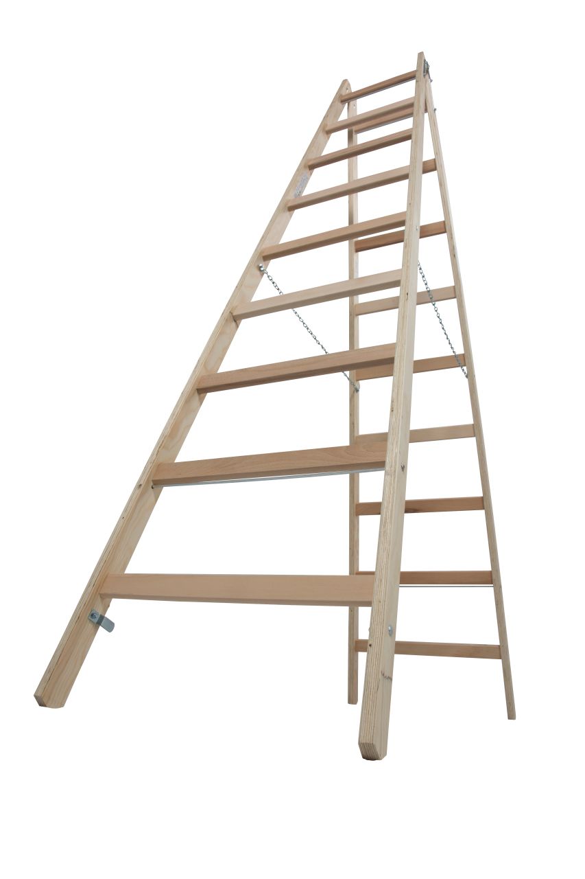 STABILO Sprossen-Doppelleiter (Holz) 2x9 Sprossen