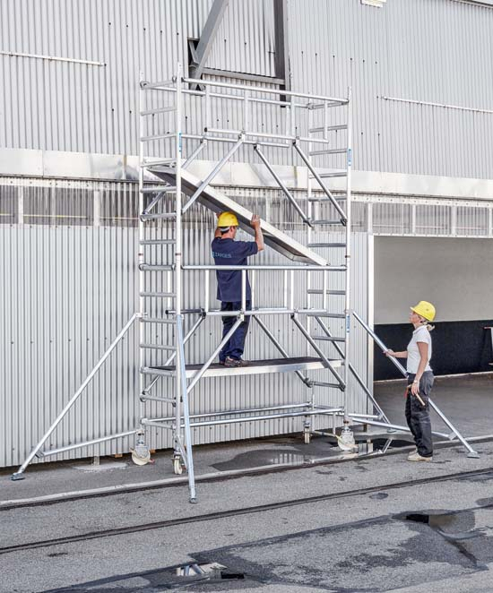 Z600 S-Plus Fahrgerüst mit Auslegern, 1,35 x 1,80 m, Zarges GmbH MultiTower S-PLUS 2T, Fahrgerüst mit Auslegern, 1,35 x 1,80 m - Standhöhe 1,40 m