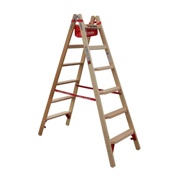 Holz-Comfort-Stufenstehleiter, 2 x 4 Stufen