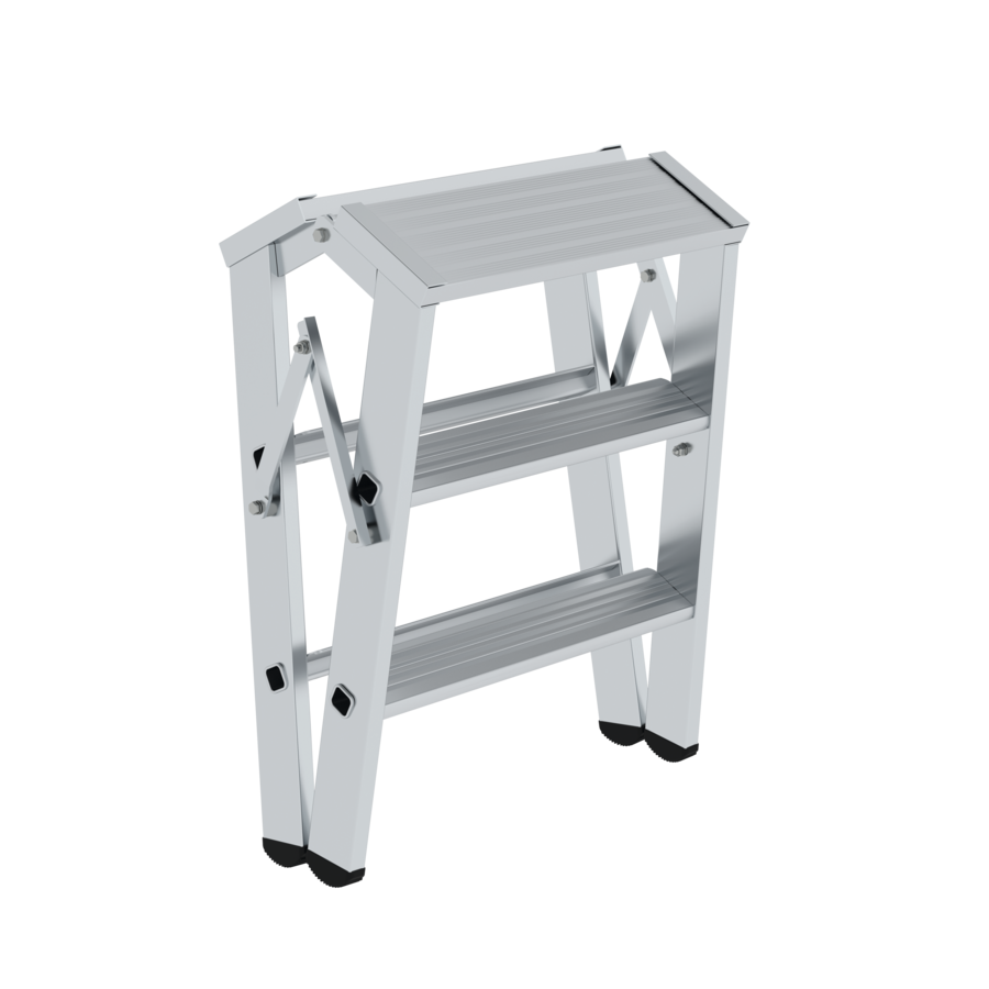 Klapppodest beidseitig begehbar, 2x2 Stufen Klapppodest beidseitig begehbar, 2x2 Stufen