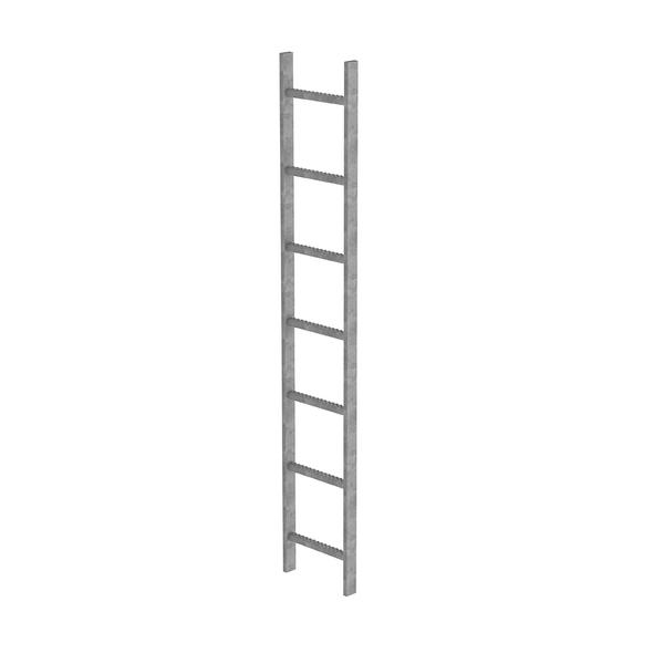 Schachtleiter aus Stahl, feuerverzinkt, Außenbreite 340 mm, 4 Sprossen