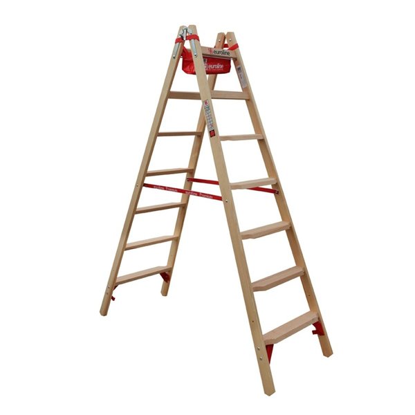 Holz-Comfort-Stufenstehleiter, 2 x 4 Stufen