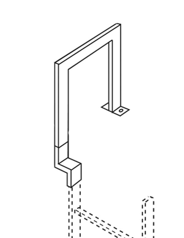 Übersteigbügel, Stahl verzinkt, Tiefe 500 mm Übersteigbügel, Stahl verzinkt, Tiefe 500 mm