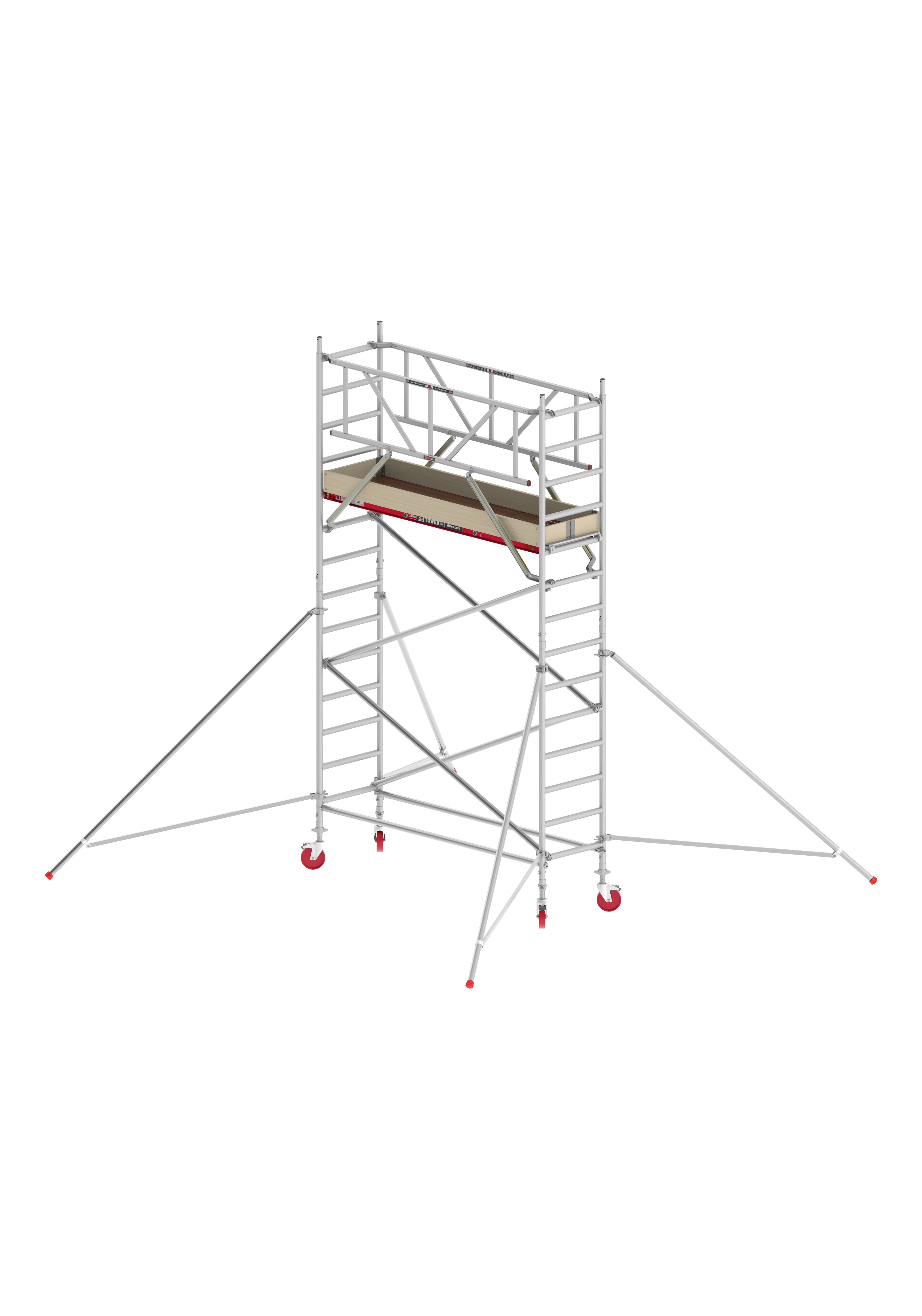 FAHRGERÜST RS Tower 41 schmal - Breit 0,75 m Holz Länge 2,45m Standhöhe 3,20