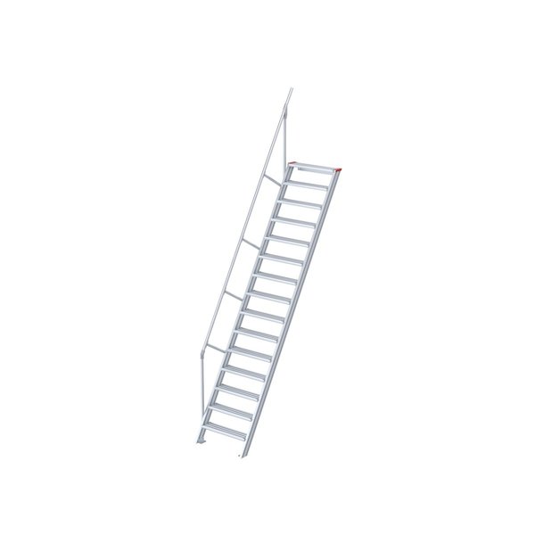 Treppe, 60° Steigwinkel, 1000 mm Stufenbreite, Alu gerieft, 5 Stufen Treppe, 60° Steigwinkel, 1000 mm Stufenbreite, Alu gerieft, 5 Stufen