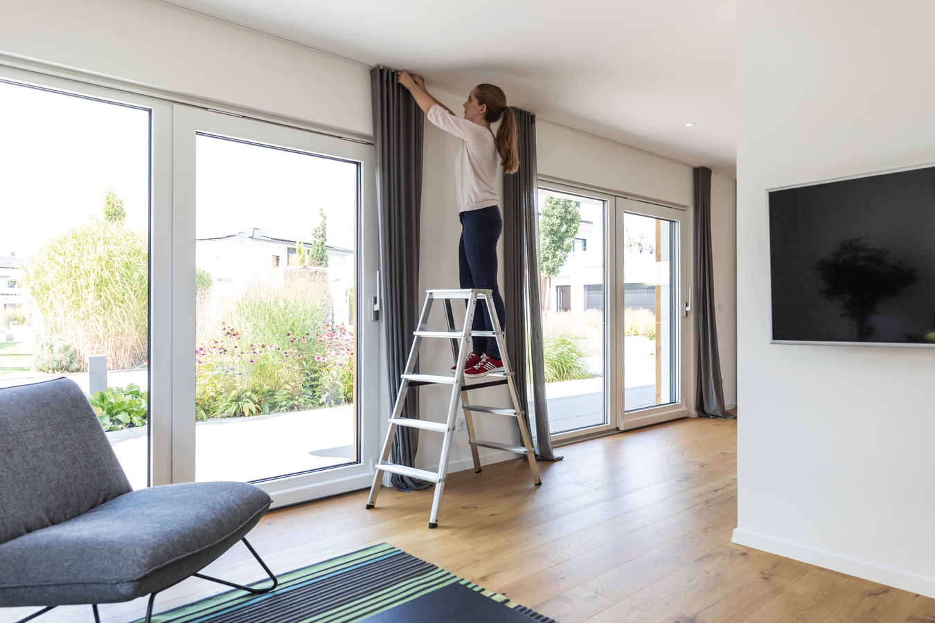 ML Stufen-Stehleiter, beidseitig begehbar - 2 x 7 Stufen