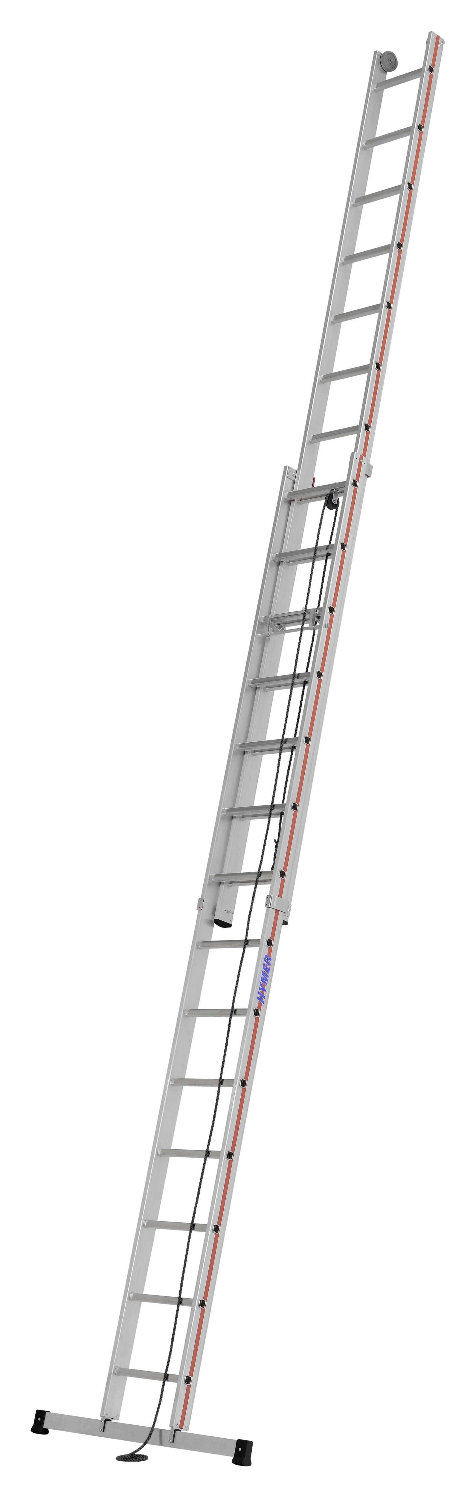 Seilzugleiter, zweiteilig - 2x14 Sprossen/Stufen