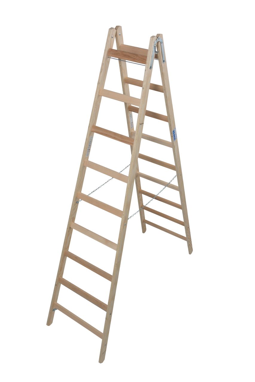 STABILO Sprossen-Doppelleiter (Holz) 2x9 Sprossen