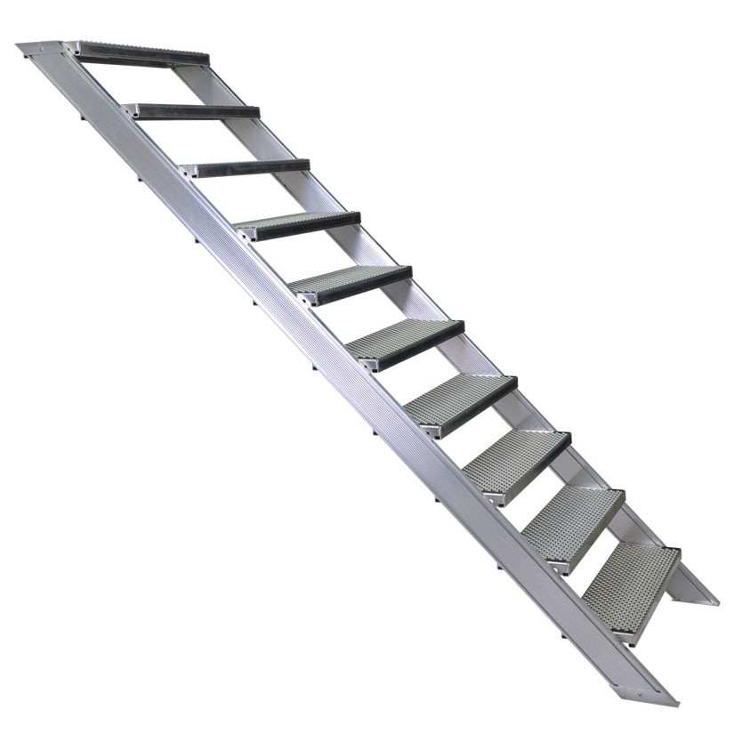 Treppe mit Stahl Gitterrost-Stufen, 4 Stufen