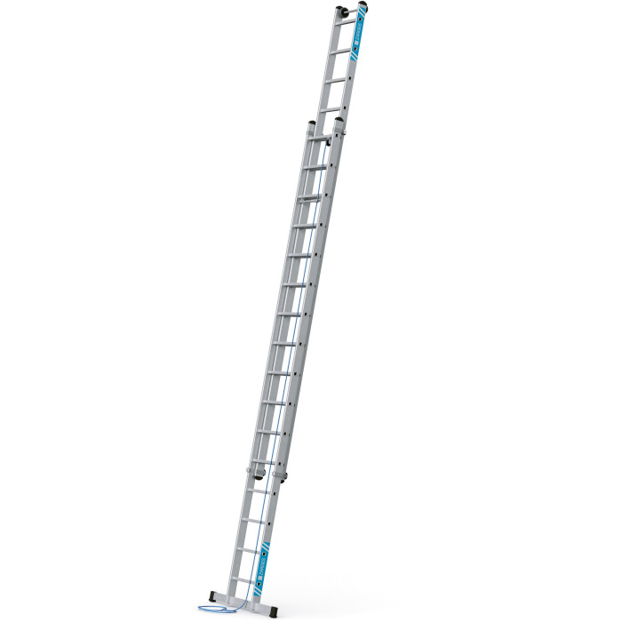Skyline 2E, Gebördelte Sprossen-Seilzugleiter, 2-teilig, 2x14 Sprossen