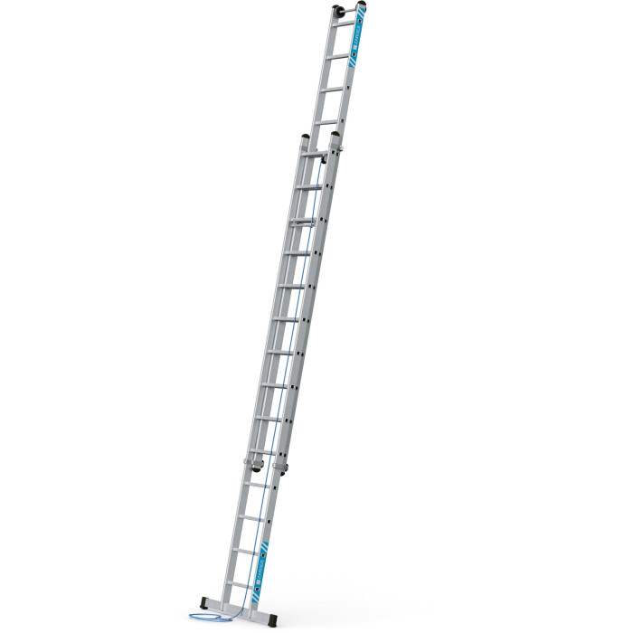 Skyline 2E, Gebördelte Sprossen-Seilzugleiter, 2-teilig, 2x14 Sprossen