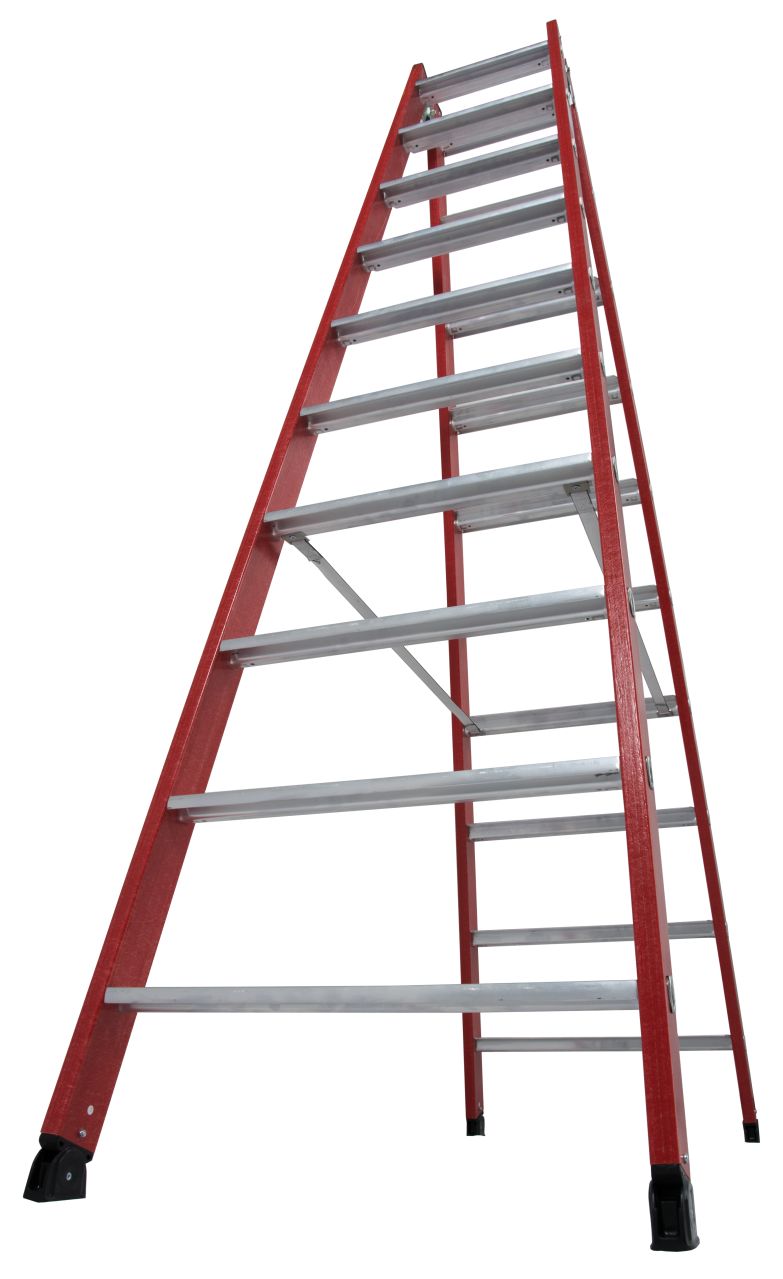 Kunststoff Stufen-DoppelLeiter, 2x10 Stufen Kunststoff Stufen-DoppelLeiter, 2x10 Stufen