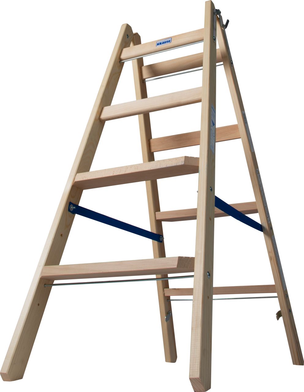 Holz Stufen/Sprossen Doppelleiter 2x4 Stufen
