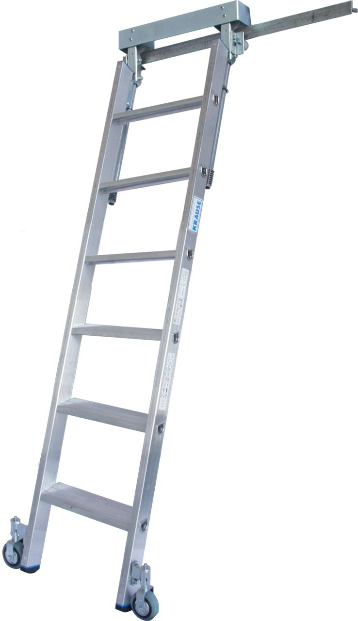 Stufen-Regalleiter für T-Schienenanlage, 6 Stufen Stufen-RegalLeiter für T-Schienenanlage, 7 Stufen