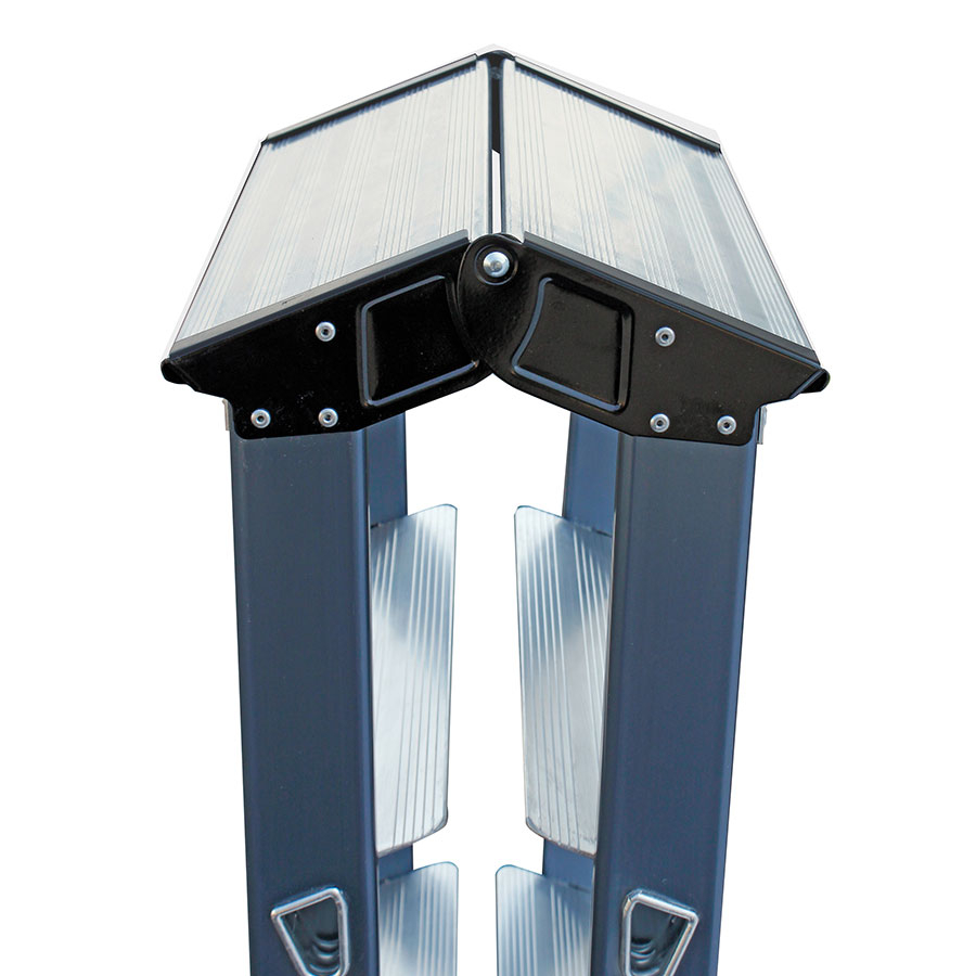 Monto Stufen-Doppelleiter SePro D eloxiert 2x3 Sprossen/Stufen