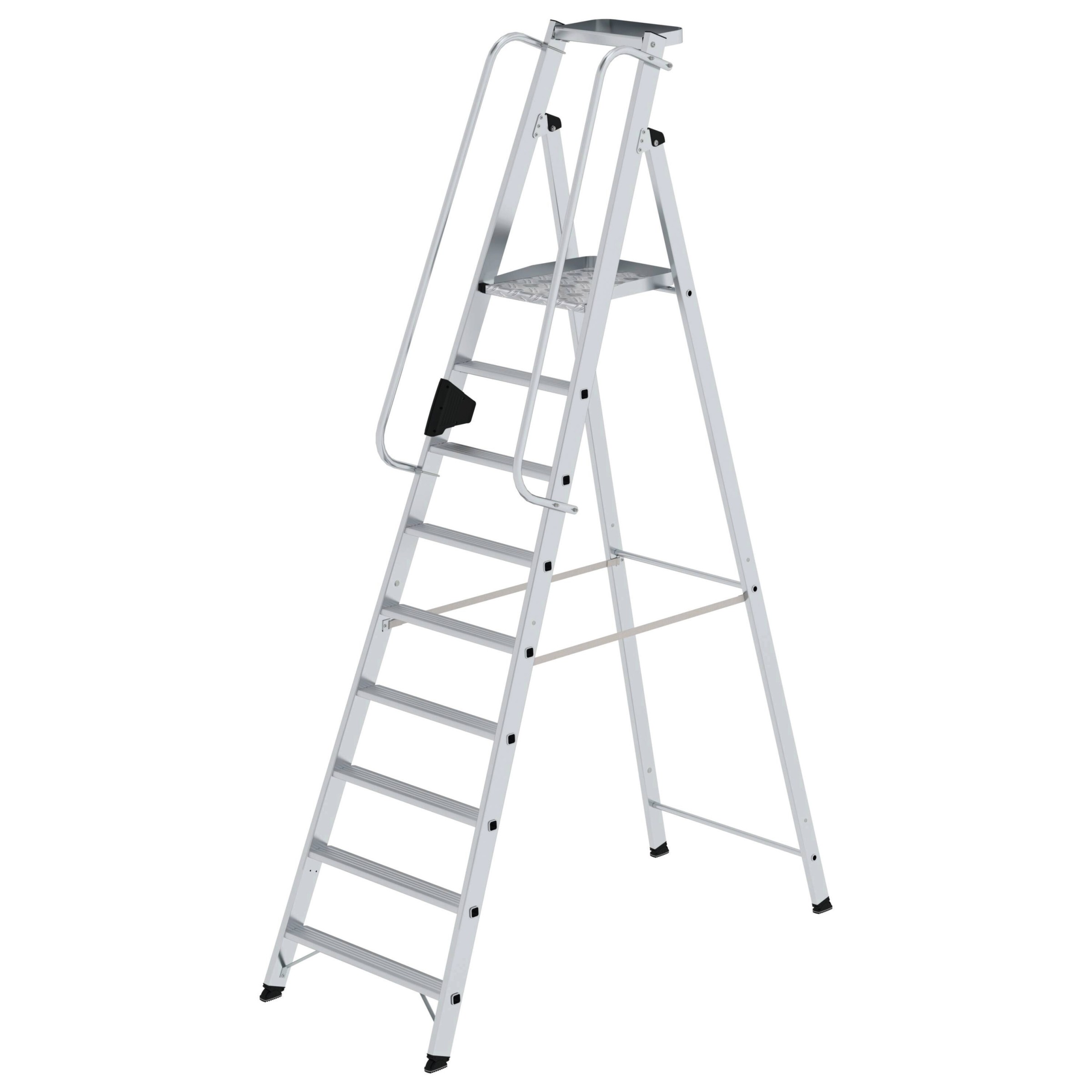 Aluminium-Stehleiter, einseitig begehbar, 5 Stufen Aluminium-Stehleiter, einseitig begehbar, 5 Stufen