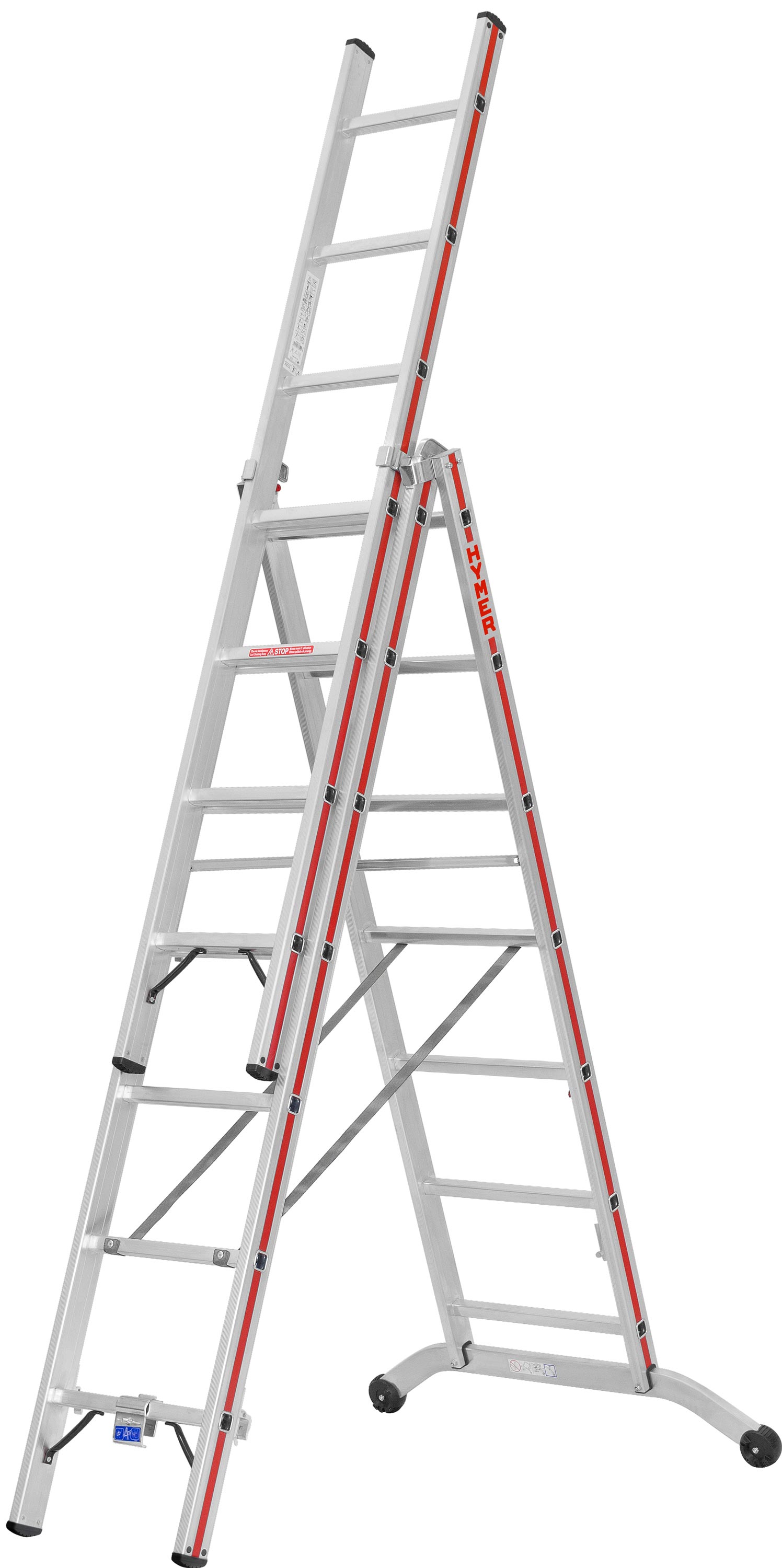 Mehrzweckleiter, dreiteilig - 3x12 Sprossen