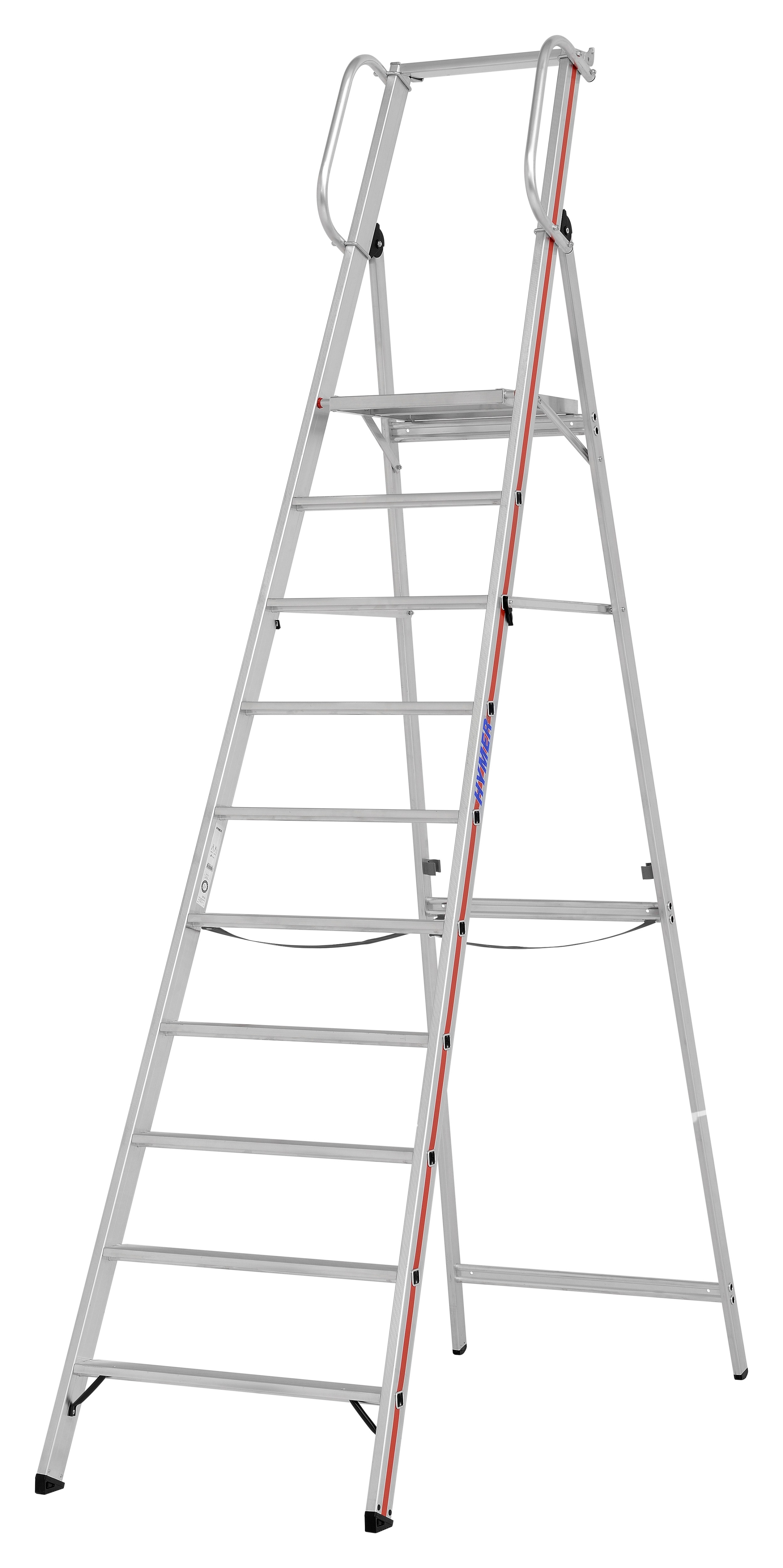 Plattformleiter mit Handlauf - 4 Sprossen/Stufen