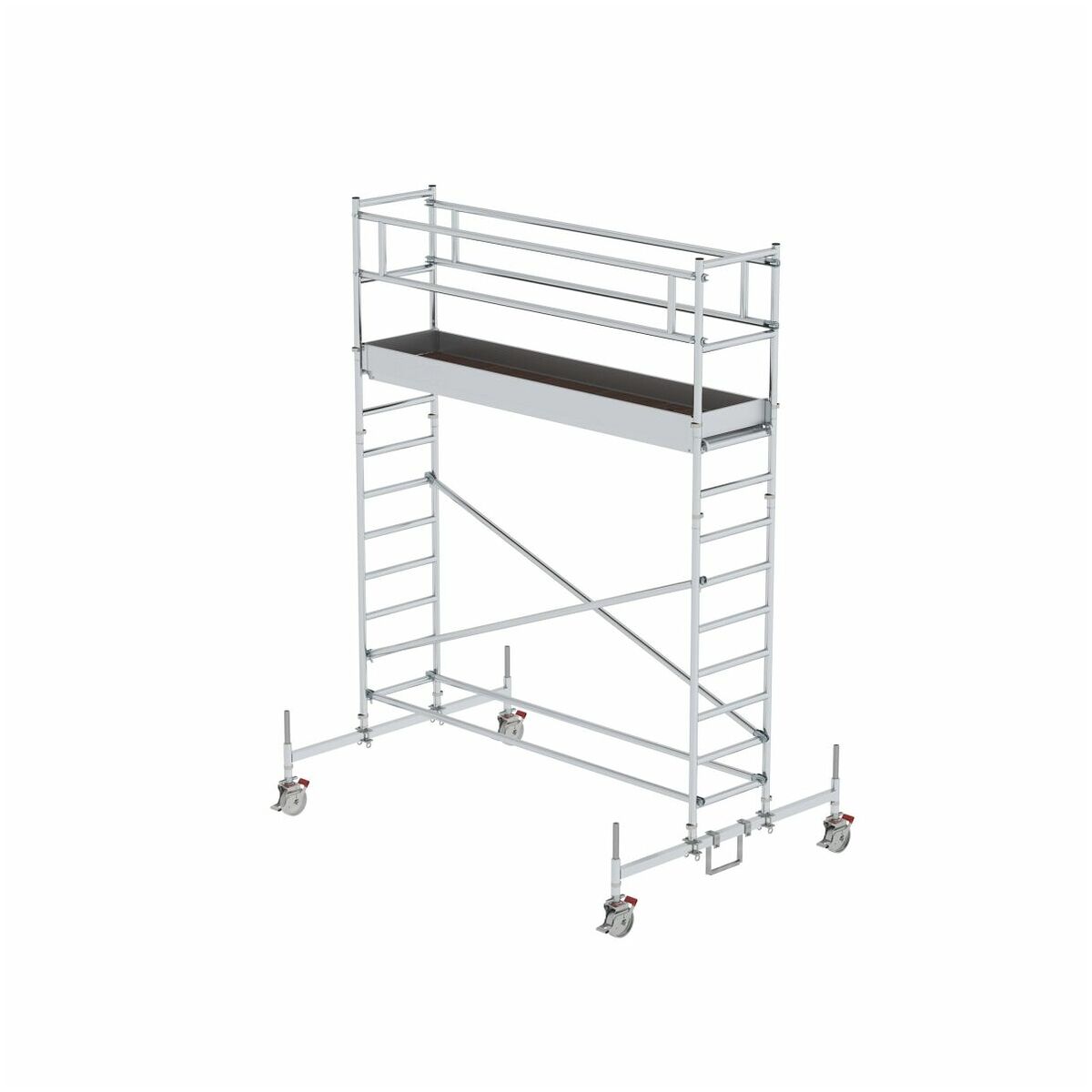 Aluminium-Rollgerüst mit Fahrbalken, Gerüstgröße 0,75 m x 3,00 m, Standhöhe 2,51 m Aluminium-Rollgerüst mit Fahrbalken, Gerüstgröße 0,75 m x 3,00 m, Standhöhe 2,51 m