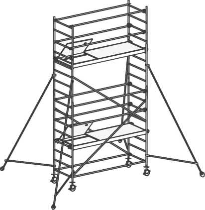 Fahrgerüst mit Ausleger nach DIN EN 1004 - Standhöhe 1,25 m
