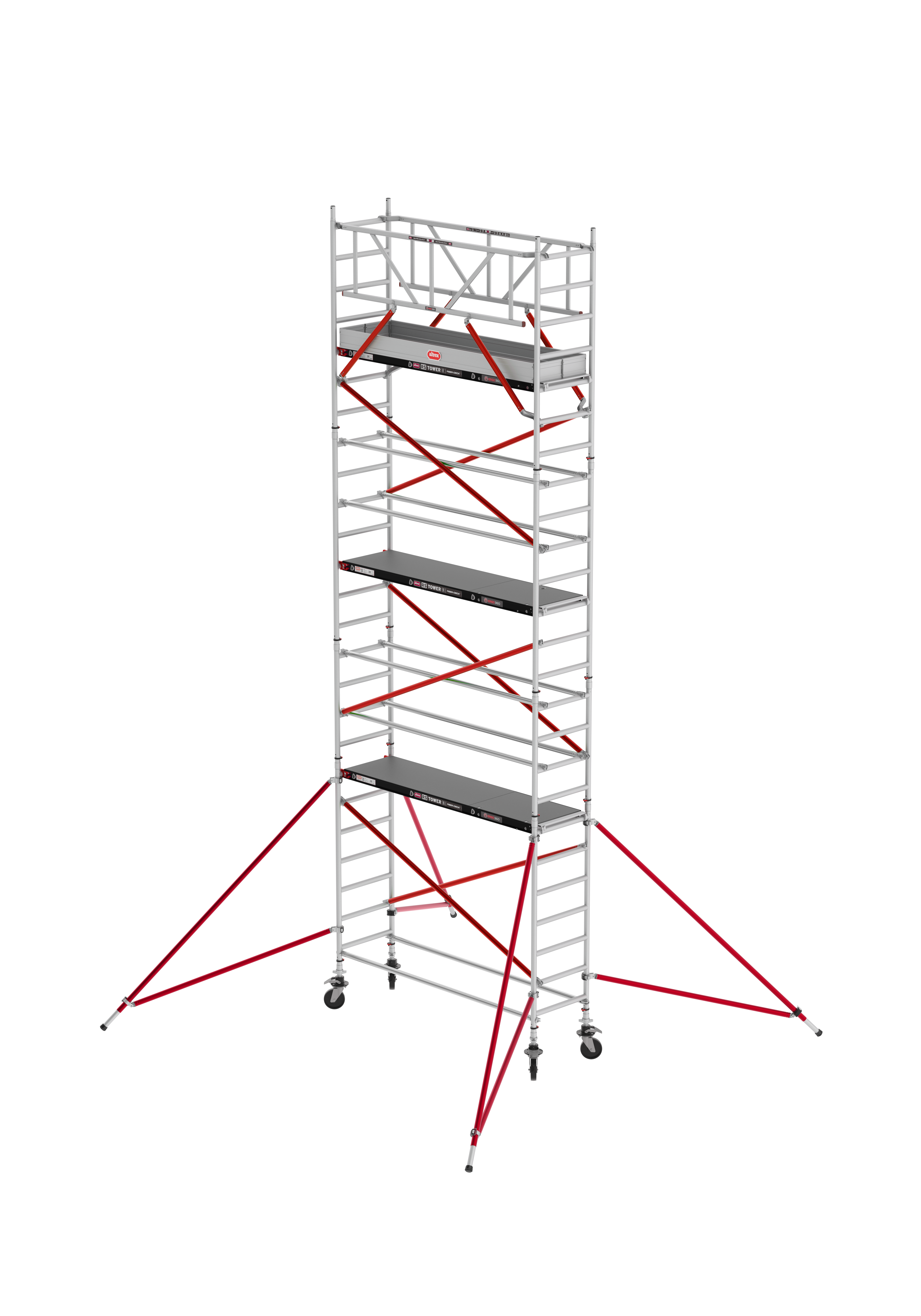 FAHRGERÜST RS TOWER 51 - schmal 0.75 m Fiber-Deck Länge 1,85 m Standhöhehöhe 3,20m