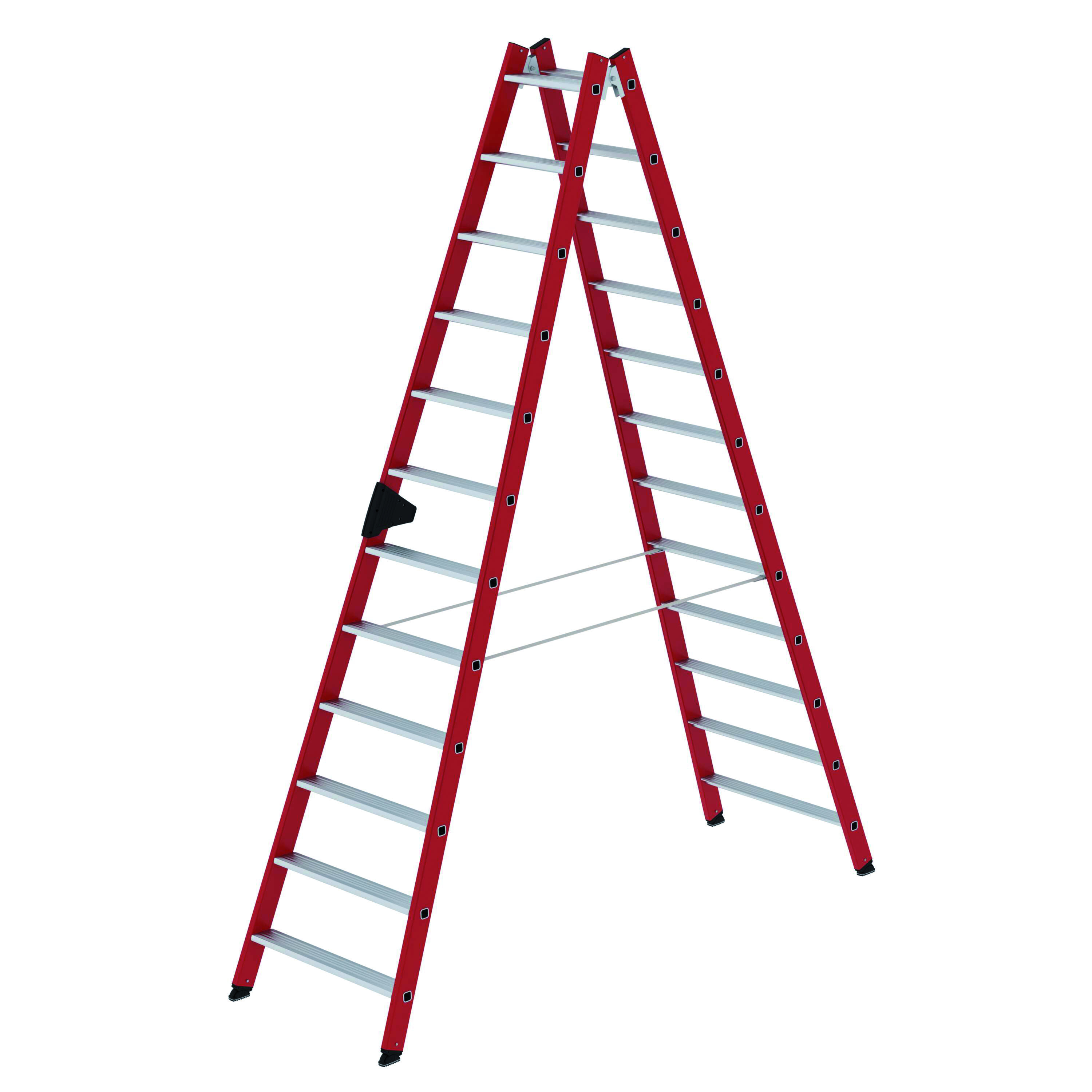 Stehleiter, beidseitig begehbar GFK/Alu Stufen-Stehleiter, beidseitig begehbar GFK/Alu, 2x4 Stufen
