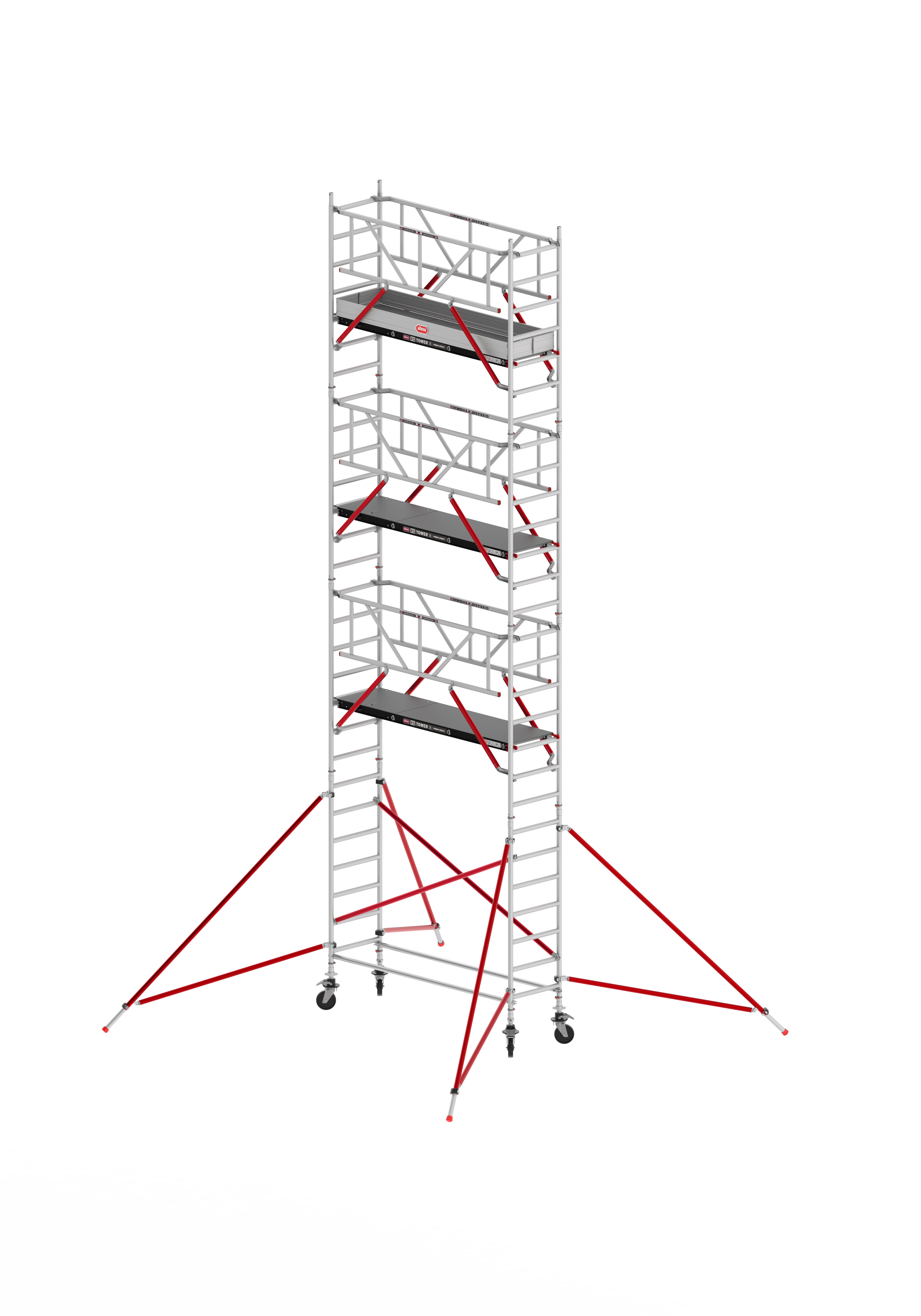 FAHRGERÜST RS TOWER 51 S mit Safe-Quick R2 - schmal 0.75 m Fiber-Deck Länge 2,45 m Standhöhe 2,20