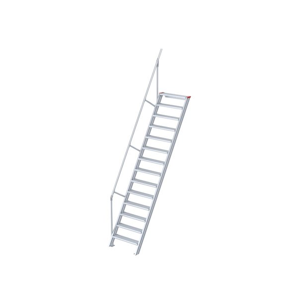 Treppe, 60° Steigwinkel, 1000 mm Stufenbreite, Alu gerieft, 5 Stufen Treppe, 60° Steigwinkel, 1000 mm Stufenbreite, Alu gerieft, 5 Stufen