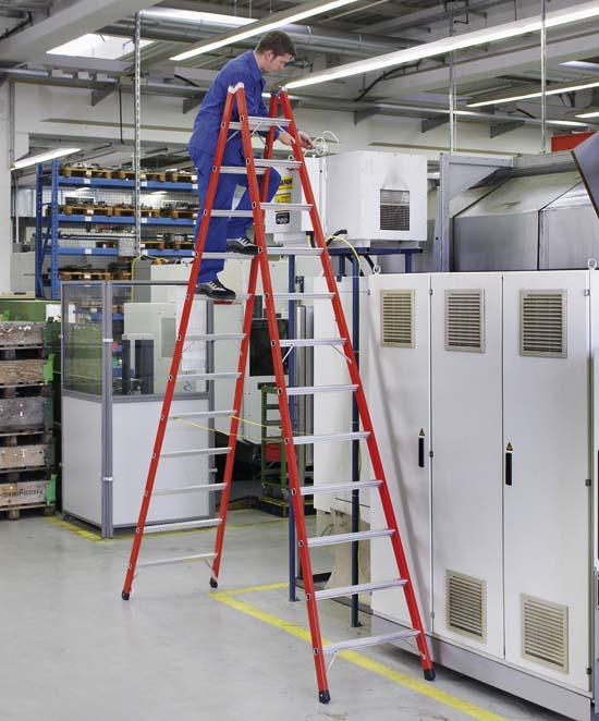 EFAmix B, GFK-Mischbau-Sprossen-Stehleiter EFAmix B, GFK-Mischbau-Sprossen-Stehleiter, 2x12 Sprossen