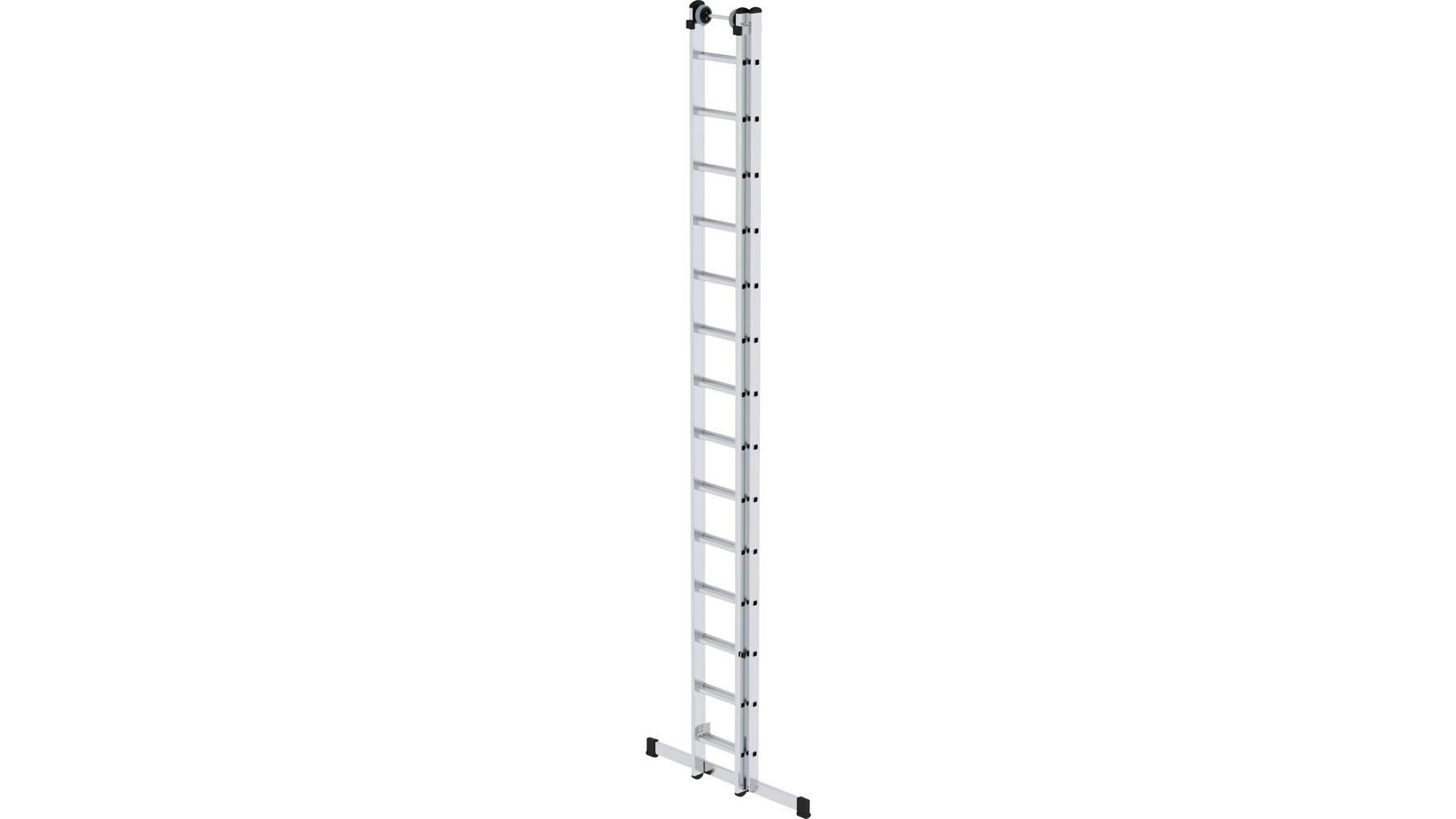 Sprossen-Schiebeleiter 2-teilig mit Standard-Traverse, 2x14 Sprossen Aluminium-Schiebeleiter 2-teilig mit Standard-Traverse , 2x8 Sprossen