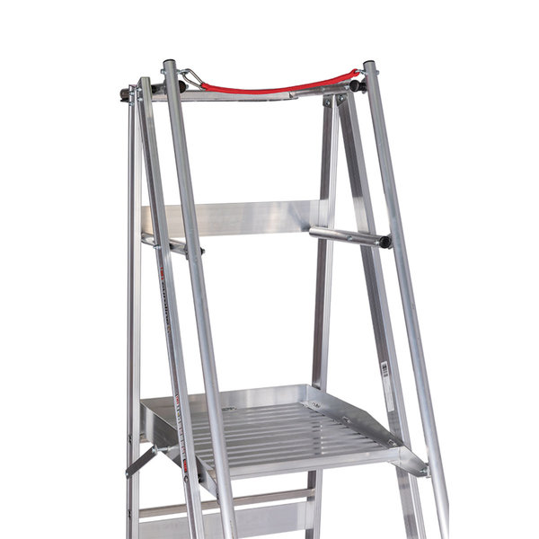 PREMIUM line Aluminium-Podestleiter fahrbar, klappbar, 4 Stufen