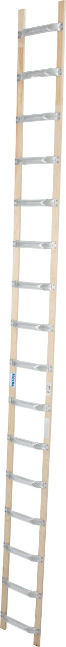 Dachleiter aus Alu und Holz, 14 Stufen DachLeiter mit 8 Sprossen aus Alu und Holz