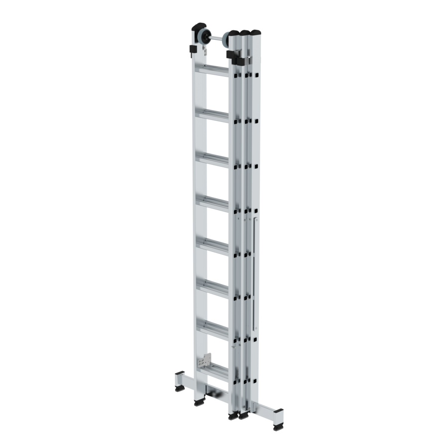 Aluminium-Mehrzweckleiter 3-teilig mit nivello®-Traverse - 3x6 Sprossen Aluminium-Mehrzweckleiter 3-teilig mit nivello®-Traverse - 3x6 Sprossen