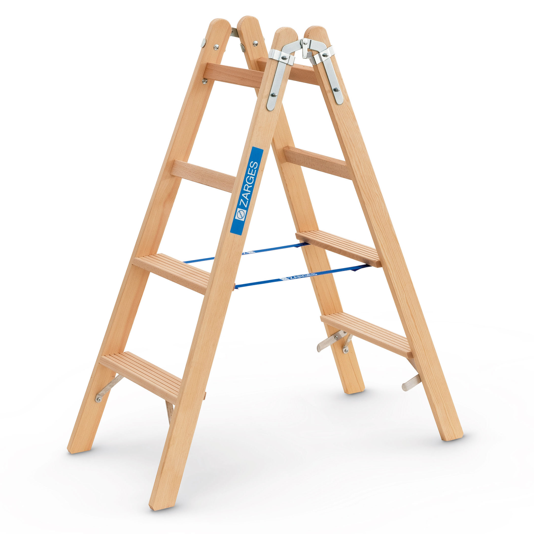 Crestastep B, Holz-Stufen-Stehleiter beidseitig begehbar, 2x4 Stufen
