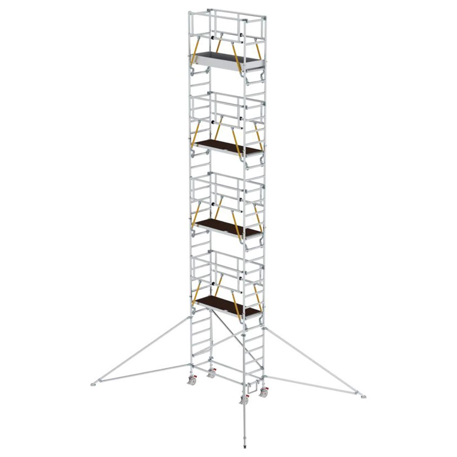 Rollgerüst SG mit Ausleger Plattformgröße 1,80 x 0,75 m, Arbeitshöhe 10,39 m Rollgerüst SG mit Ausleger Plattformgröße 1,80 x 0,75 m, Arbeitshöhe 8,43 m