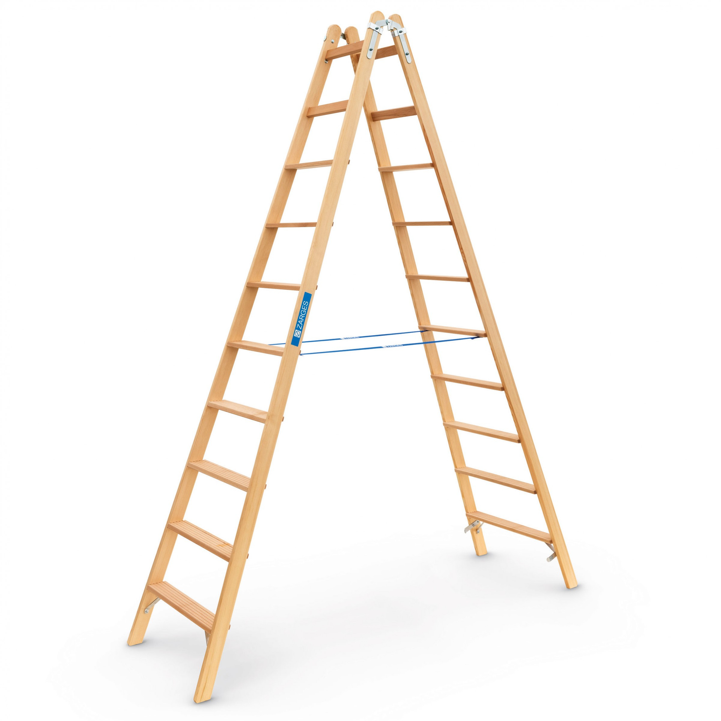Crestastep B, Holz-Stufen-Stehleiter beidseitig begehbar, 2x4 Stufen