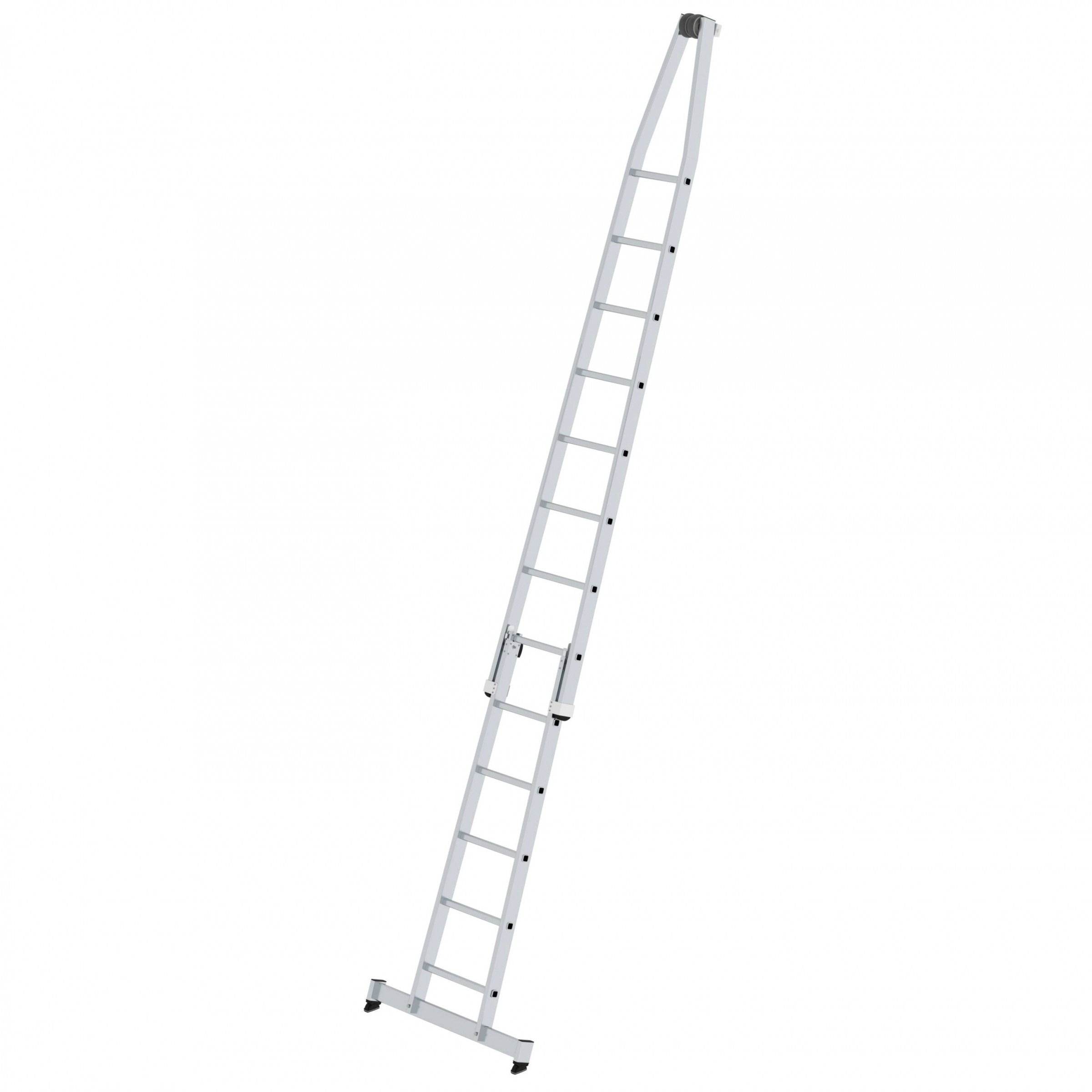 Sprossen-Glasreinigerleiter mit nivello®-Traverse, 2-teilig Sprossen-Glasreinigerleiter mit nivello®-Traverse 18 Sprossen