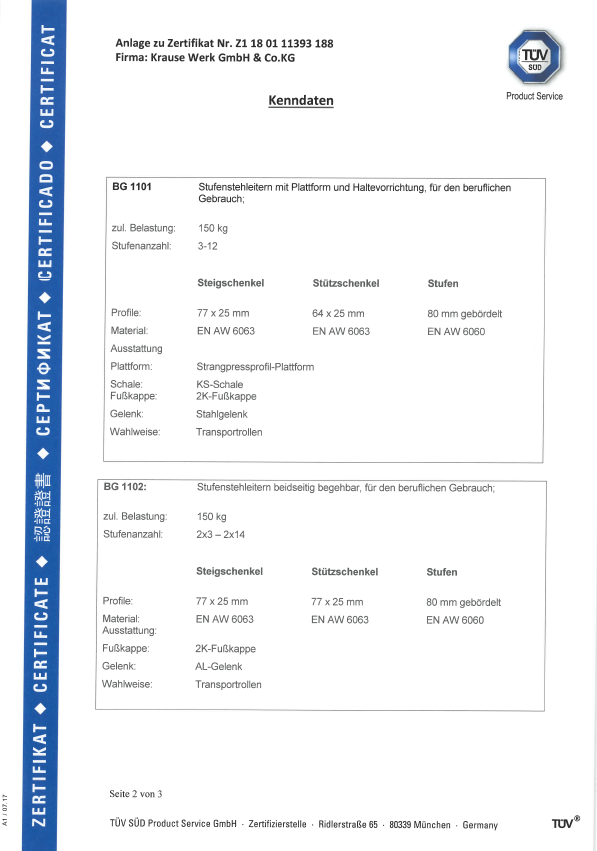 Stabilo Stufen-Doppelleiter 2x3 Stufen